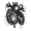 Incorporate a blueprint design into a mechanical heart tattoo tattoo design idea