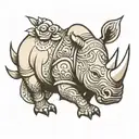 Rhino tattoo design idea