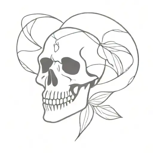 simple skull tattoo design idea
