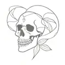 simple skull tattoo design idea
