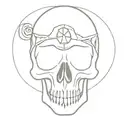 simple skull tattoo design idea