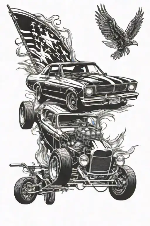 Ford falcon sprint car tattoo design idea