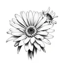 Bouquet of chrysanthemum daffodil and aster tattoo design idea