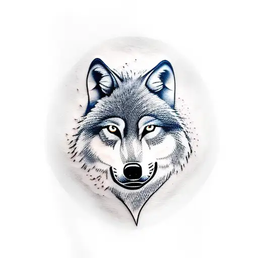 adult wolf with 2 cubs tattoo design idea