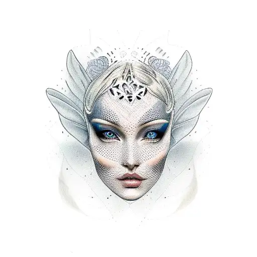 dove face tattoo design idea