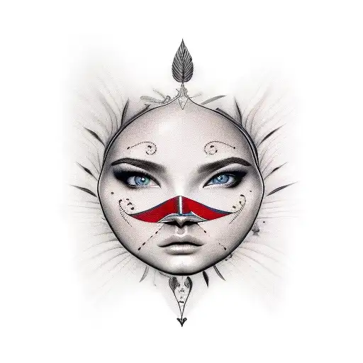 dove face tattoo design idea