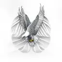 eagle dove and falcon tattoo design idea