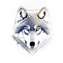 adult wolf with 2 cubs tattoo design idea