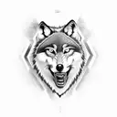 wolf  teeth showing tattoo design idea