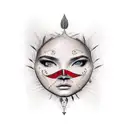 dove face tattoo design idea