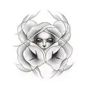 dove face tattoo design idea