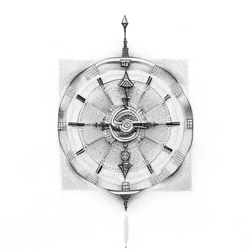 sand clock tattoo design idea