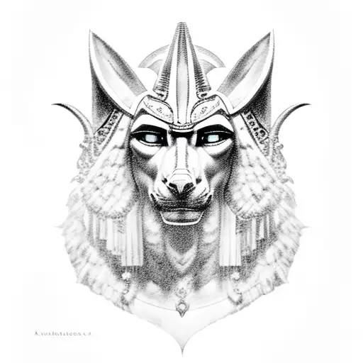 anubis with Alexander the Great tattoo design idea