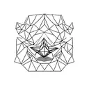 A rhombus shape with a penguin inside braking out of ice tattoo design idea