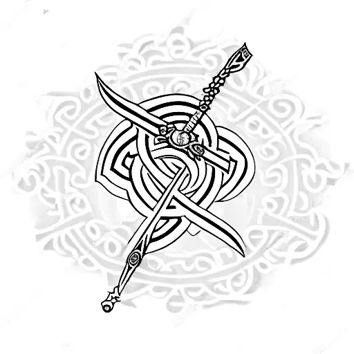Christian Cross with a sword tattoo design idea