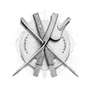 Christian Cross crossed with a sword tattoo design idea