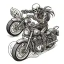 skeleton riding motorcycle riding tattoo design idea