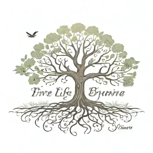 tree of life with first name Bryan in the roots tattoo design idea