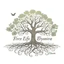 tree of life with first name Bryan in the roots tattoo design idea