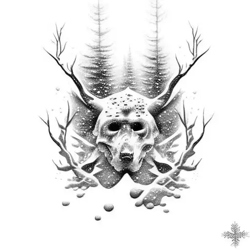 tatouage realiste torse et bras gauche complet jusque main homme flocons de neige tres detailles en differents niveaux d tattoo design idea