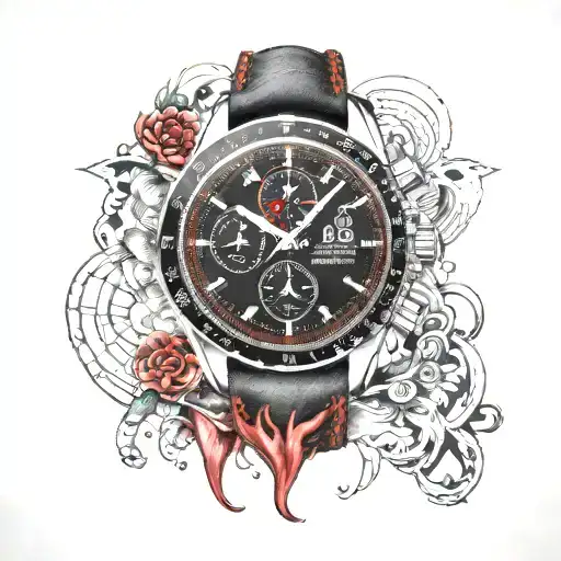 omega speed master red face  tattoo design idea