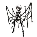 phantom troupe spider chained with kurapika chains tattoo design idea