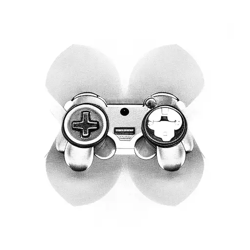 A video game controller merged with a movie reel tattoo design idea