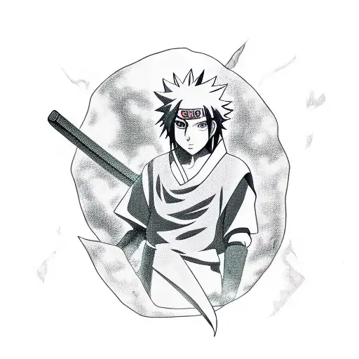 Sasuke Uchiha with Rinnegan tattoo design idea