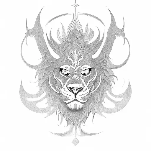 dragon and lion tattoo design idea