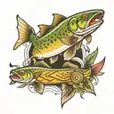 trout wagon  tattoo design idea