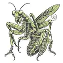 praying mantis holding a black tattoo design idea
