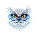 three eyes owl tattoo design idea