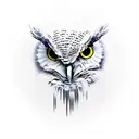 three eyes owl tattoo design idea