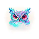 three eyes owl tattoo design idea