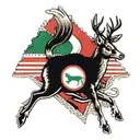 the Italian flag with a deer and a bass fish tattoo design idea