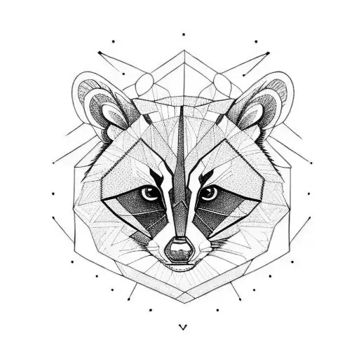 racoon face tattoo design idea