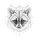 racoon face tattoo design idea
