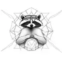 racoon face tattoo design idea