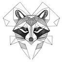 racoon face tattoo design idea