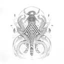 jungle with anaconda tattoo design idea