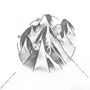 two people climbing a moutain tattoo design idea