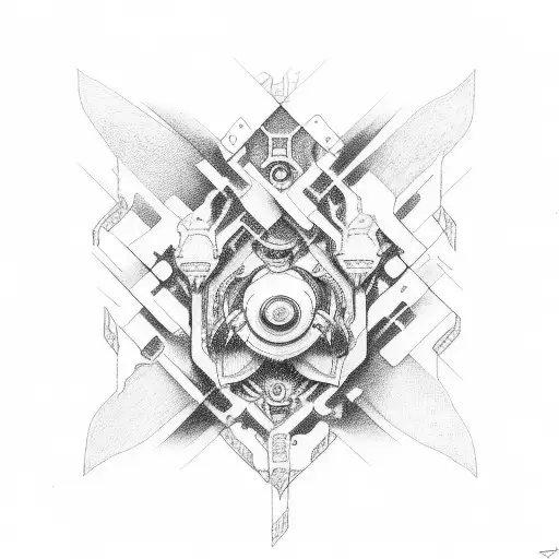 torus, motorcycle, torn flesh combo  tattoo design idea