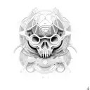 torus, motorcycle, torn flesh combo  tattoo design idea