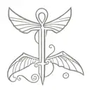 ankh with bat wings tattoo design idea