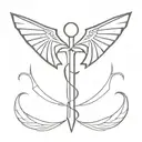 ankh with bat wings tattoo design idea