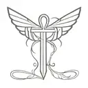 ankh with bat wings tattoo design idea