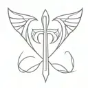 ankh with bat wings tattoo design idea