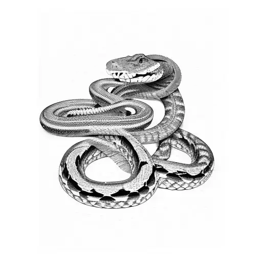 rock n roll chords rattle snake tattoo design idea
