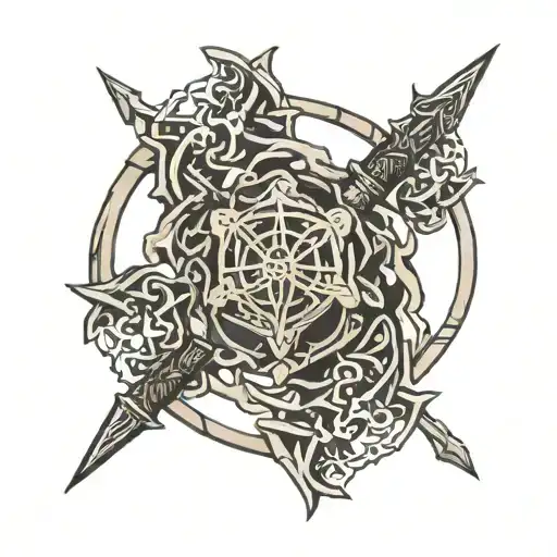 skyrim and oblivion game logo together with one design  tattoo design idea