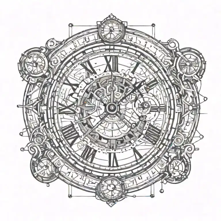 Time and Traveling tattoo design idea